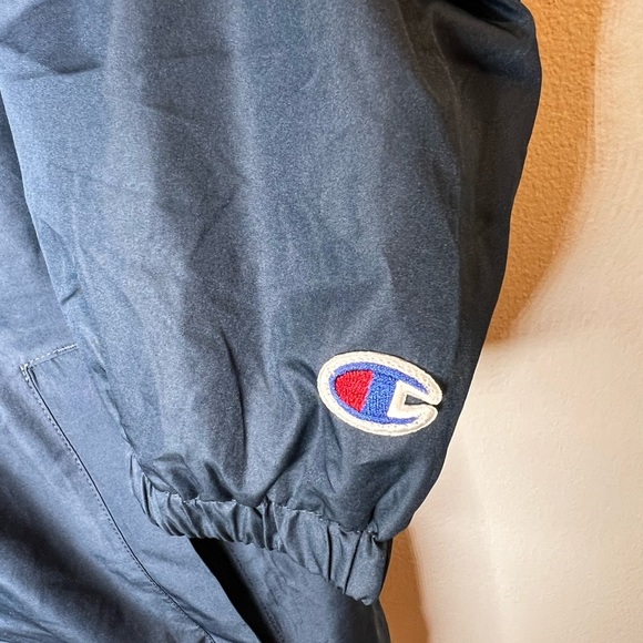 Champion Coaches Jacket Wind Breaker Men’s Size 2XL Snap Button Dark Blue - Picture 4 of 5